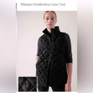 NWOT Athleta Whisper Featherless Luxe Velvet Vest Black Minimalist,size SP